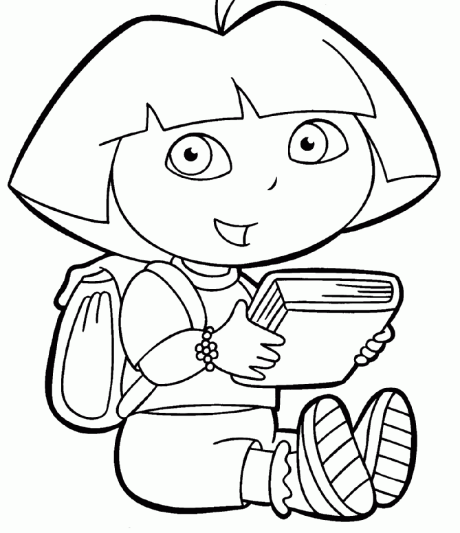 Randomized Dora Coloring Pages Backpack Diego Boots Swiper Print ...