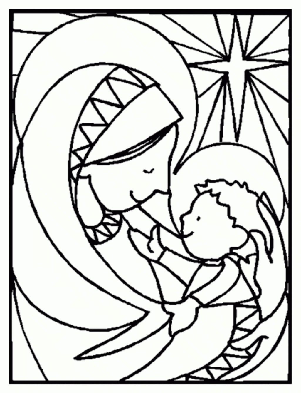 The Brilliant Stained Glass Coloring Pages For Christmas Christmas ...