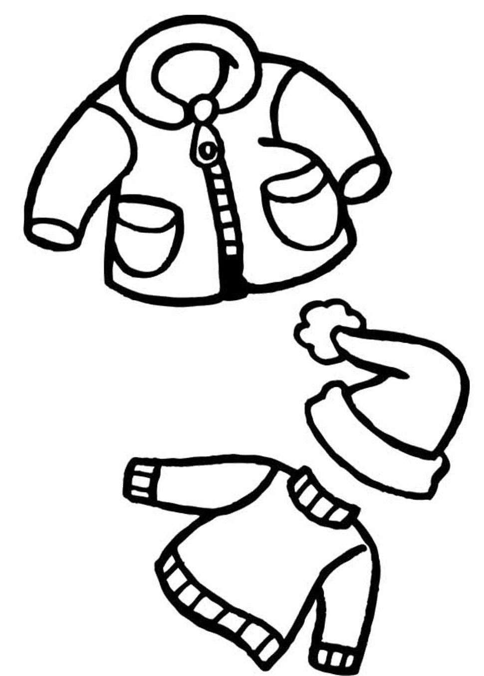 Clothes Winter Coloring Pages | Winter Coloring pages of ...
