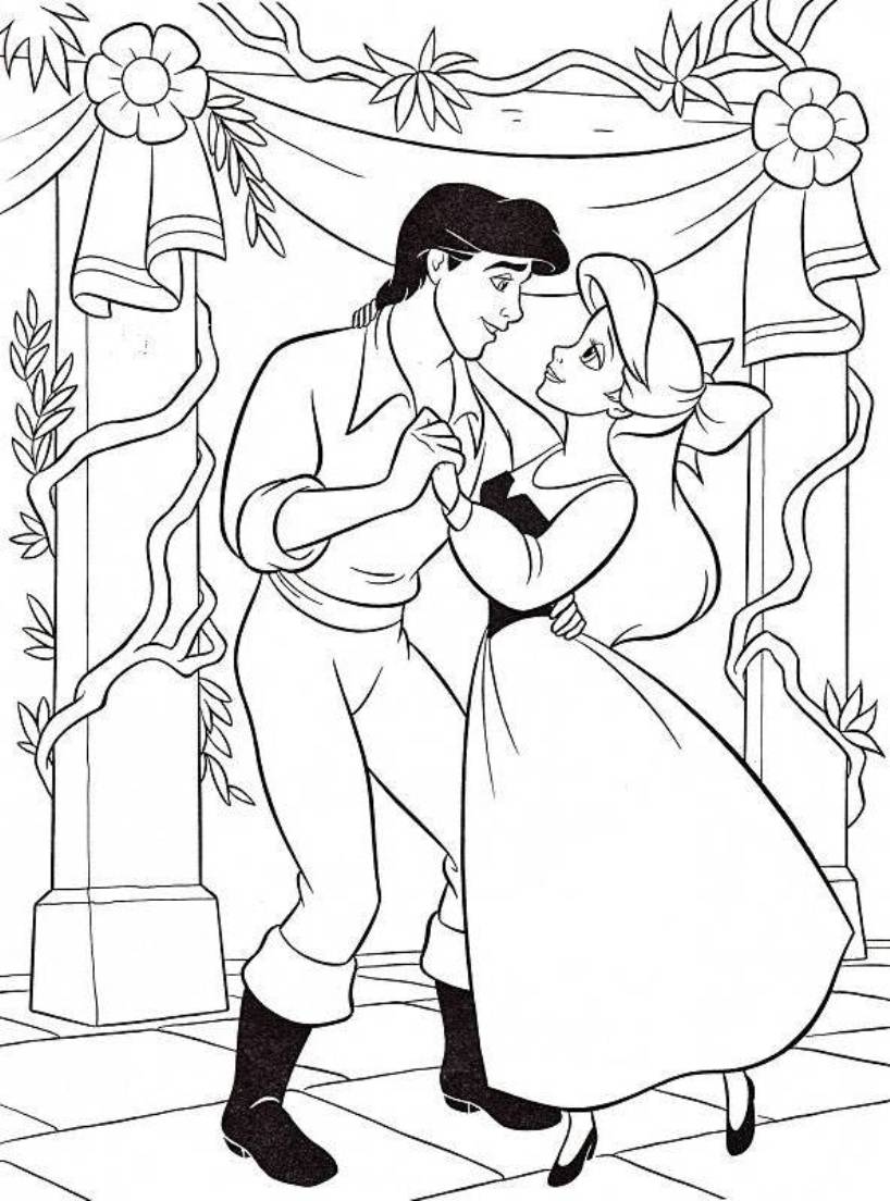 The Little Mermaid Coloring Pages Ariel And Eric   Coloring Home