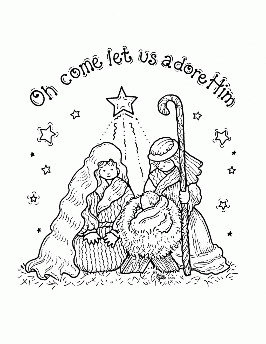 Nativity Animals Coloring Pages   Coloring Page   Coloring Home