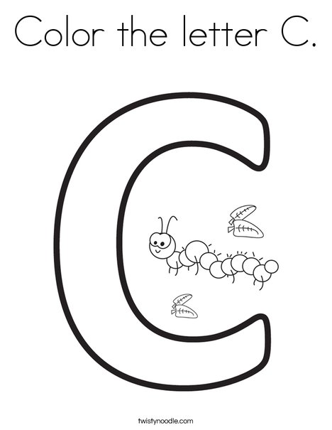 Color the letter C Coloring Page - Twisty Noodle