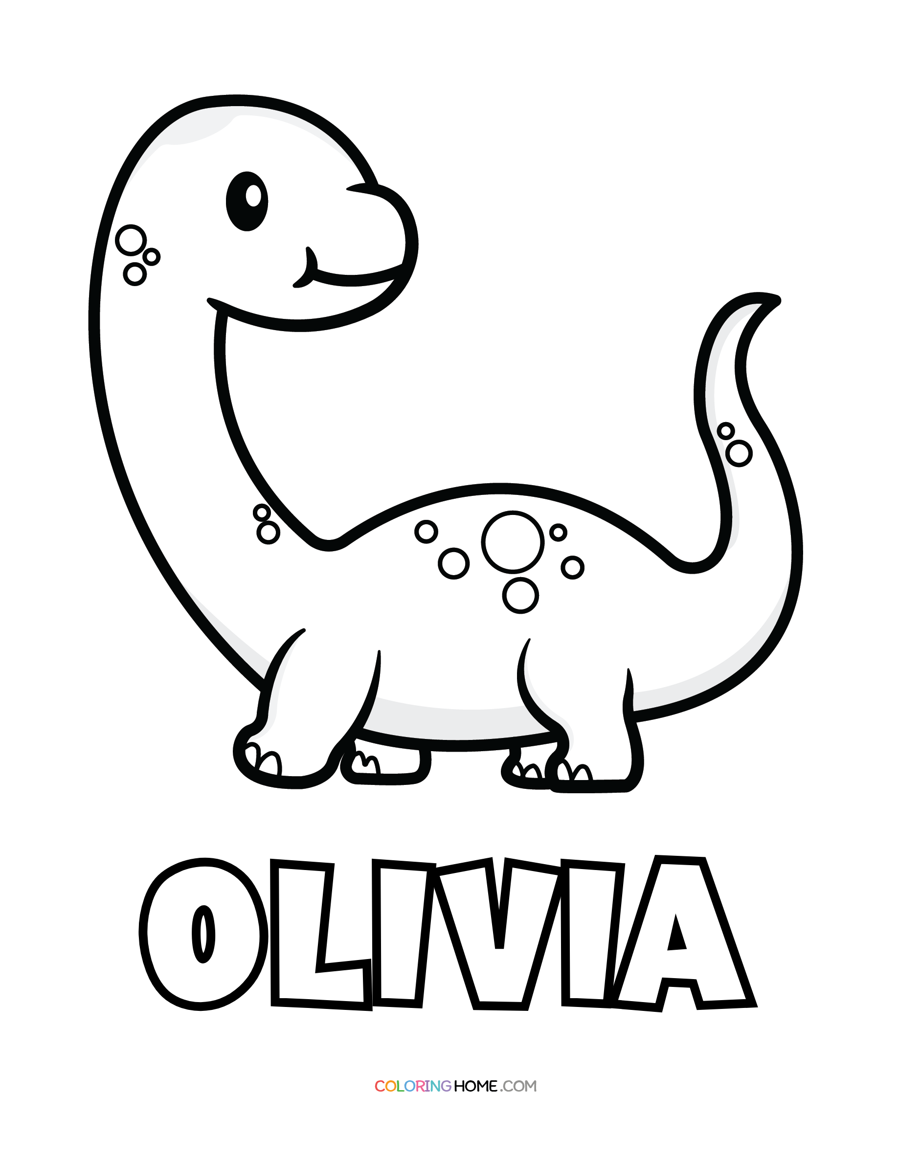 Olivia dinosaur coloring page