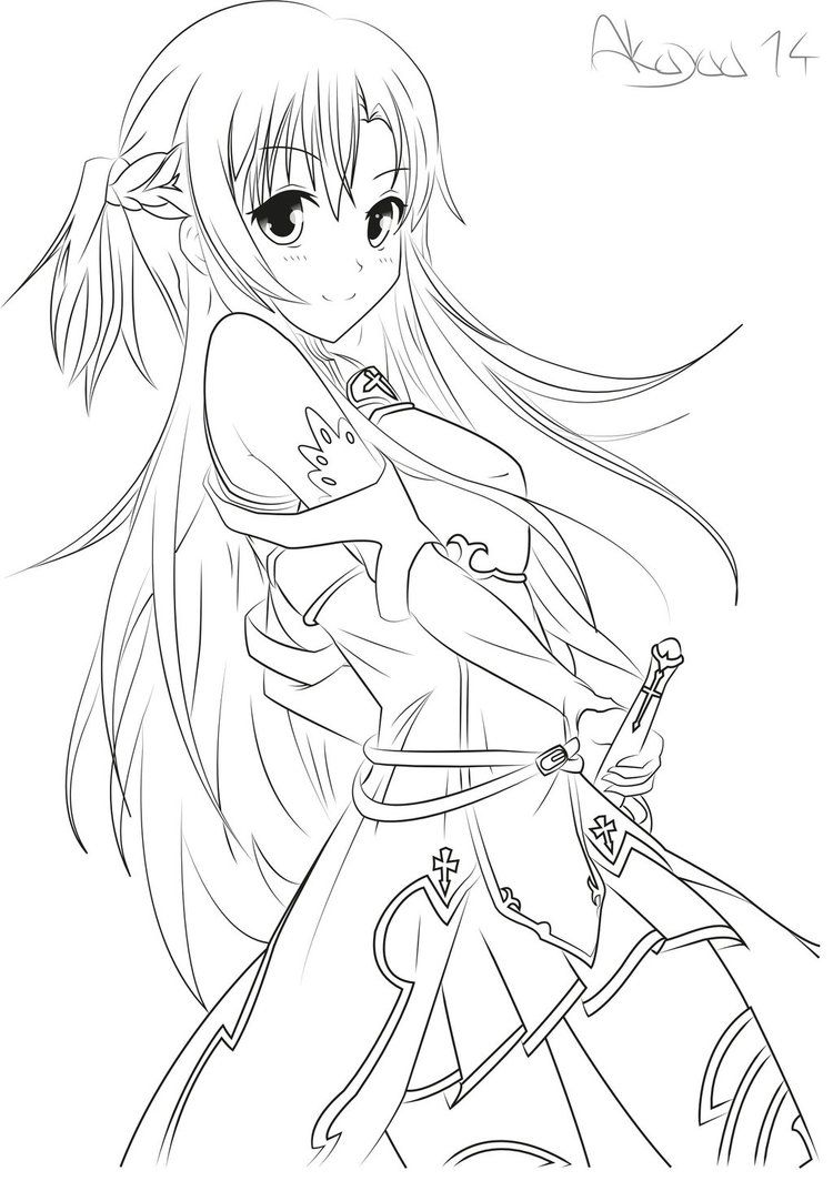 Asuna Yuuki / Sword Art Online [LineArt] | Sword art online drawing, Anime  lineart, Sword art online asuna