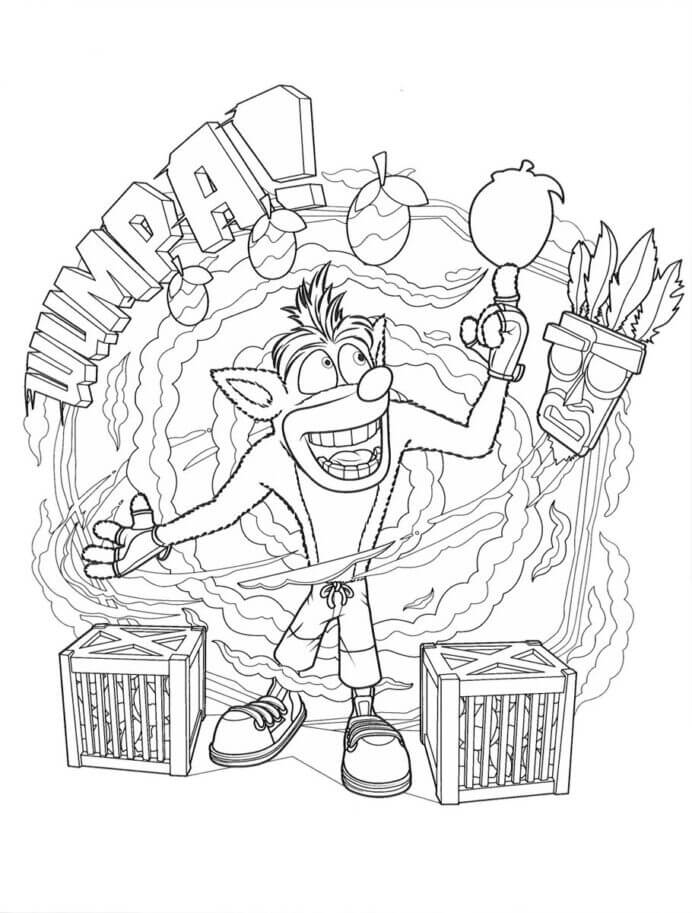 Crash Bandicoot 7 Coloring Page - Free Printable Coloring Pages for Kids