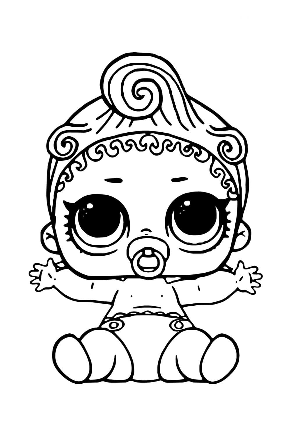 LOL Baby Little Sister Pink Coloring Page - Free Printable Coloring Pages  for Kids