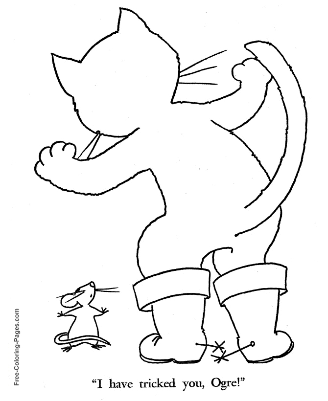Puss in Boots Ogre and Mouse coloring page