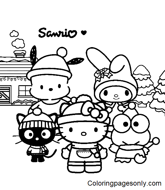 Hello Kitty, Keroppi, My Melody, Chococat, Pochacco Coloring Pages - Sanrio Coloring  Pages - Coloring Pages For Kids And Adults