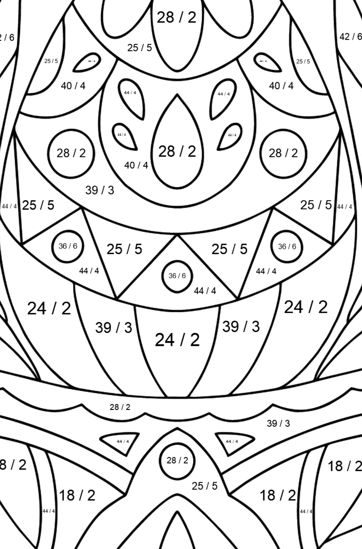 Easter egg in a cup - Easter coloring pages for Adults online