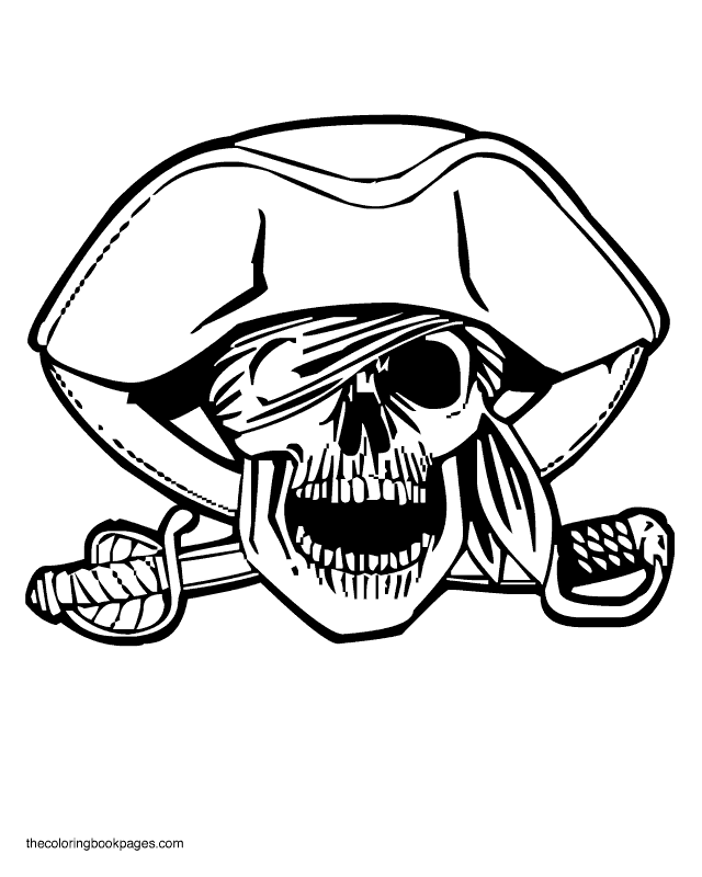 Cartoon Pirate Skull Coloring Pages - Coloring Pages For All Ages