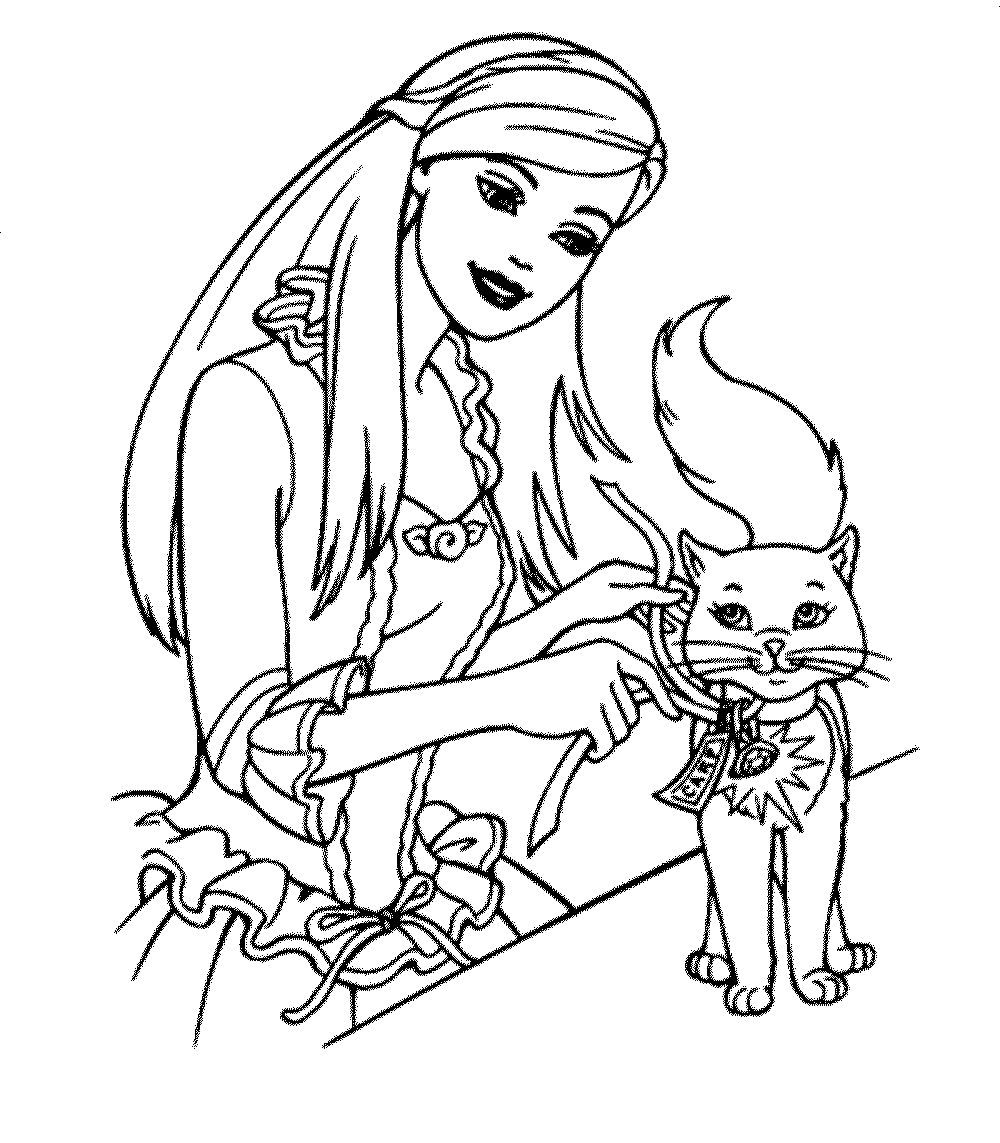 Download Beautiful Barbie Coloring Pages For Kids Drawing With Crayons