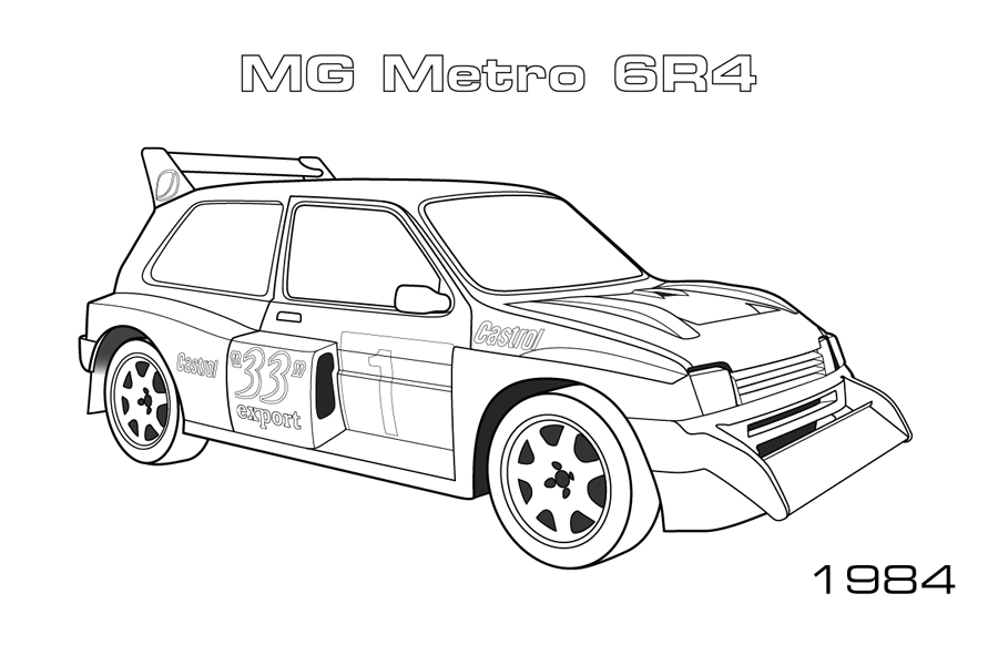 Rally Cars - Car Coloring Pages