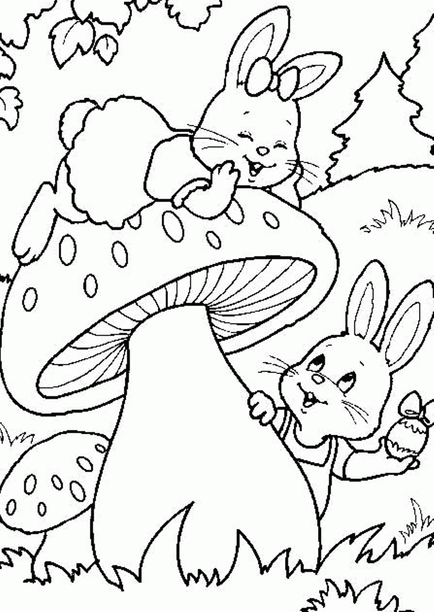 Easter Bunny Coloring Pages : Basket Easter Coloring Pages Eggs ...