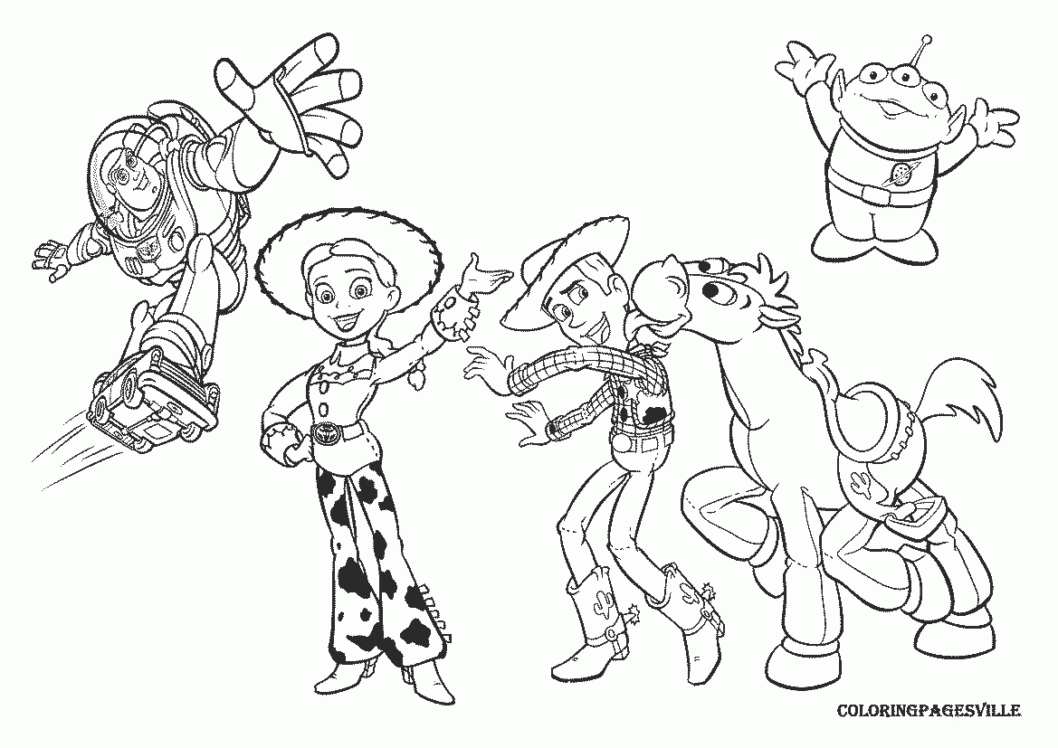 Woody And Buzz Printable Coloring Pages Free Printable Toy Story 3 Coloring Home