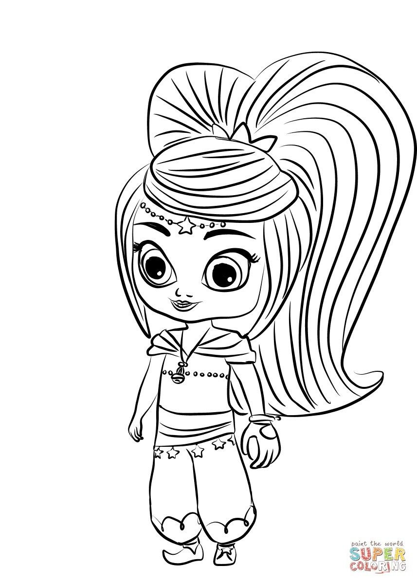 Coloring Pages : Leah From Shimmer And Shine Coloring Page ...