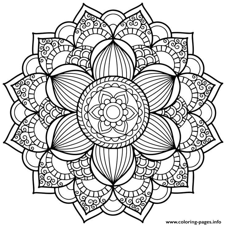 Flower Zentangle For Teens Coloring Pages Printable