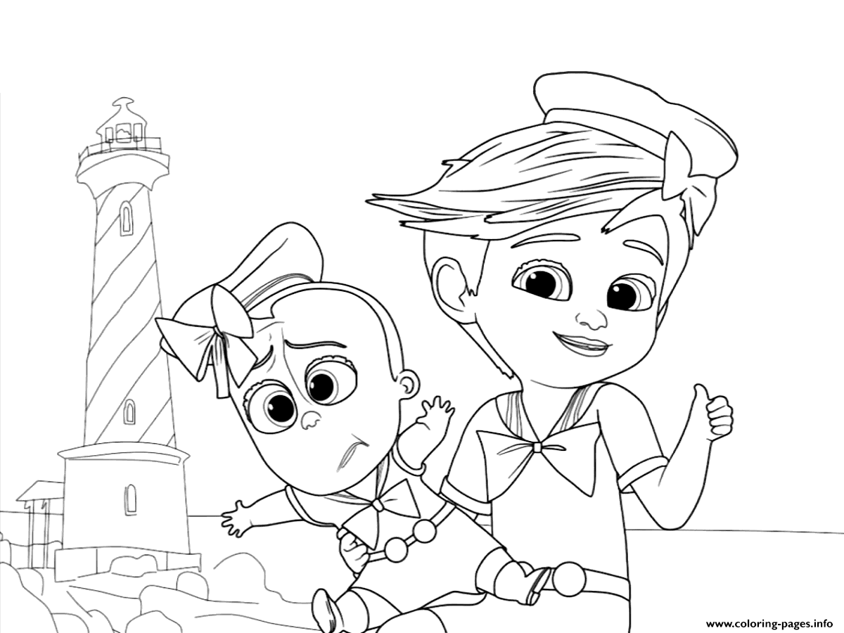 Tim And The Boss Baby Up For Some Adventure Coloring Pages ...