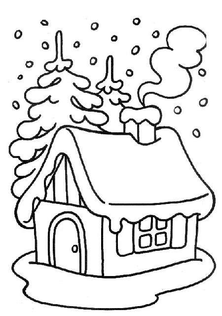 christmas cottage color page | Coloring pages winter, Christmas ...