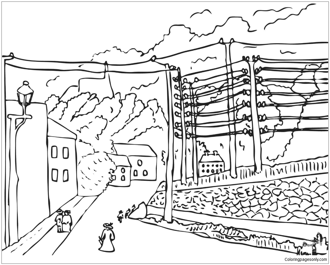 View Of Malakoff, Paris Region By Henri Rousseau Coloring Page ...