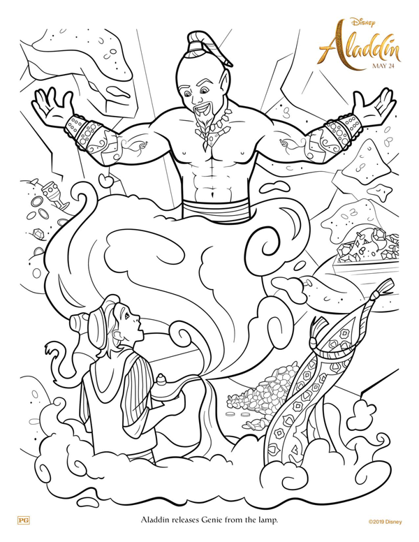 Aladdin and Prince Jasmine Coloring Pages - Free Printables ...