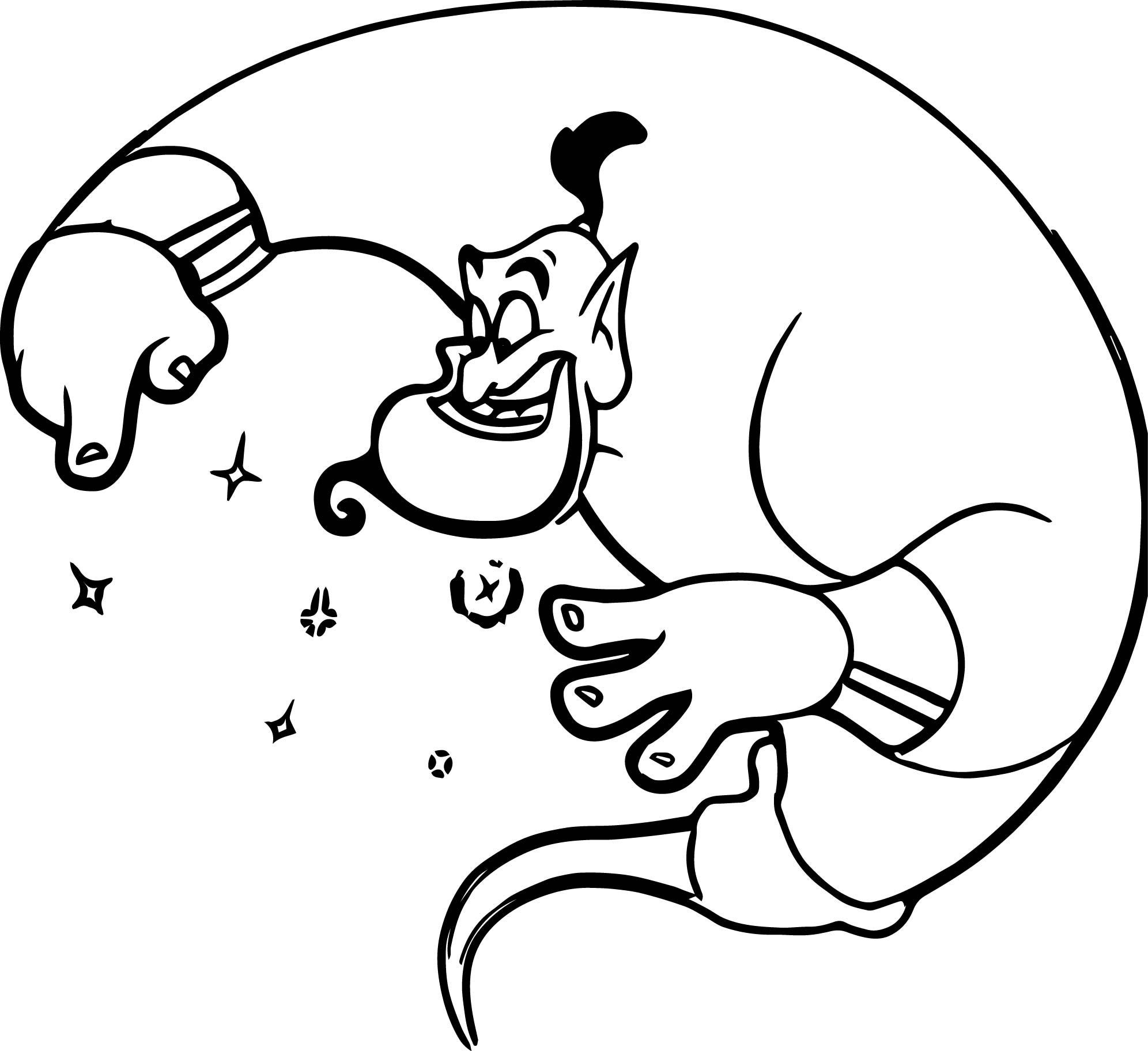 Coloring Pages : Free Coloring Disney Aladn Camping Theme Genie ...