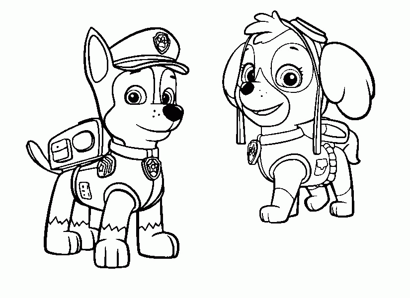 Free Paw Patrol Chase Coloring Page, Download Free Clip Art, Free ...