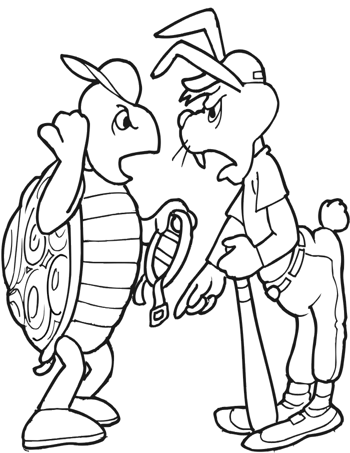 Tortoise and the Hare Coloring Pages | Coloring