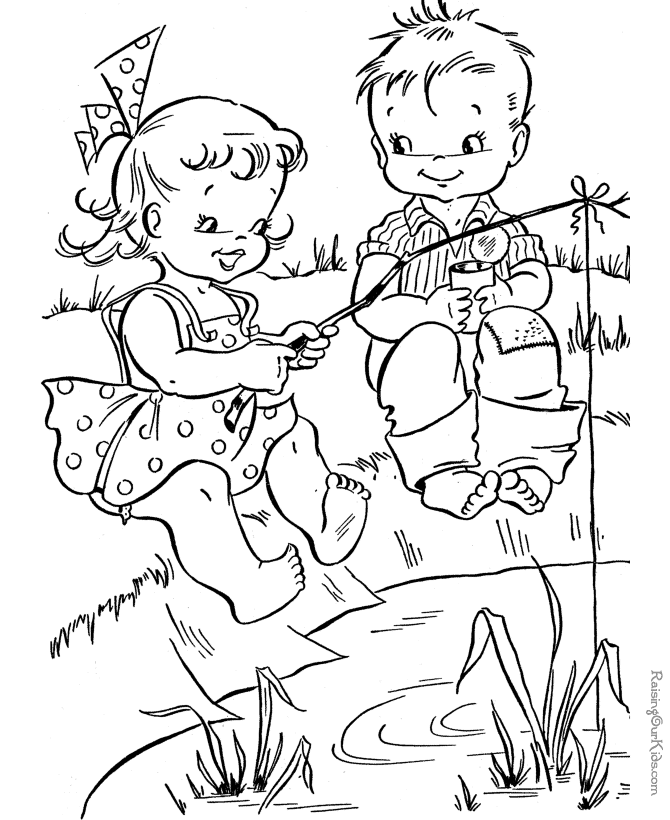 Summer fishing coloring page 015