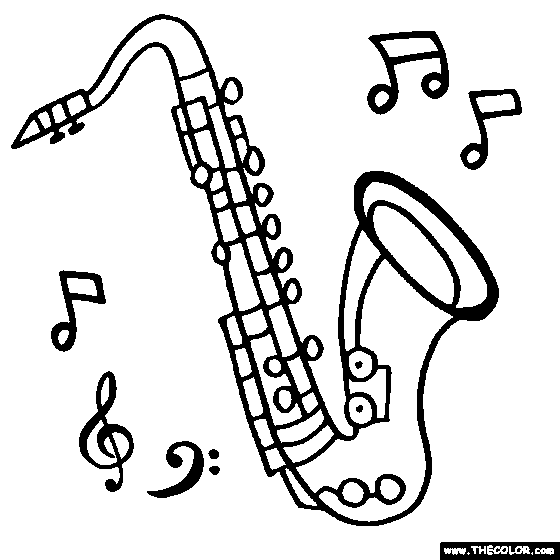 Tenor-Saxophone Coloring Page | Color Saxophone | Saxophone art, Tenor  saxophone, Coloring pages
