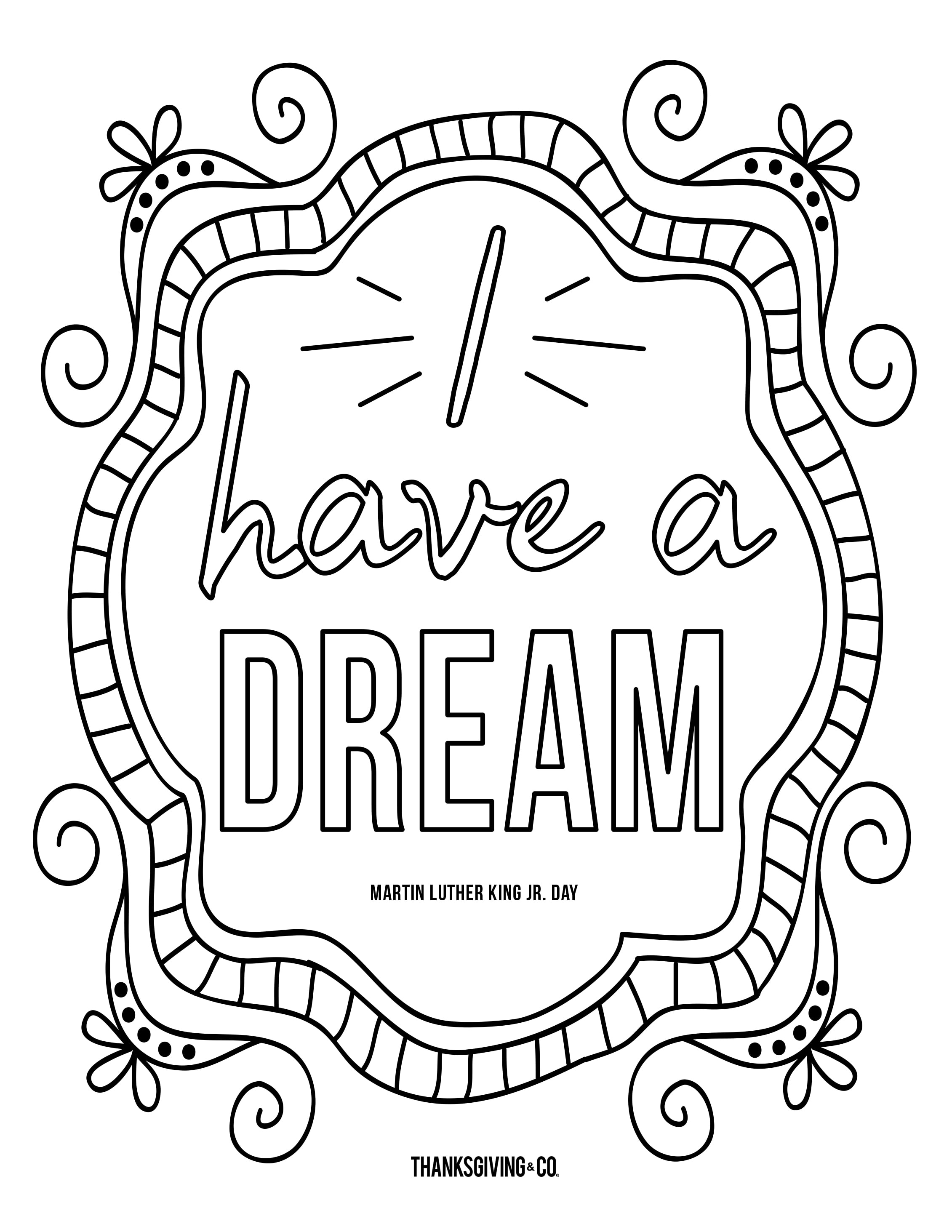 Martin Luther King Day Coloring Sheet Free