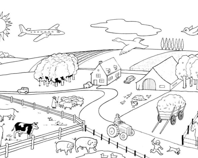 Coloring Book Rural Ranch to print and online