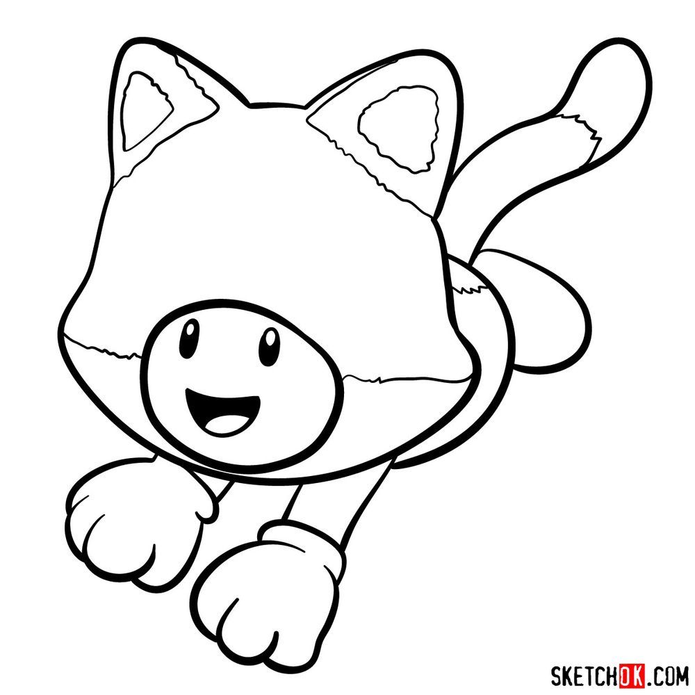 How to draw cat Toad | Cat drawing, Drawings, Super mario 3d