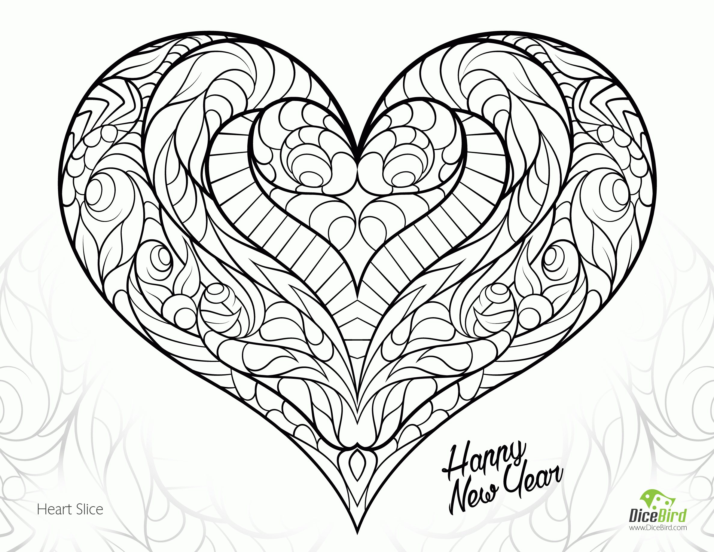 Gambar Coloring Pages Heart Slice Free Adult Printable Hard Crayola di ...