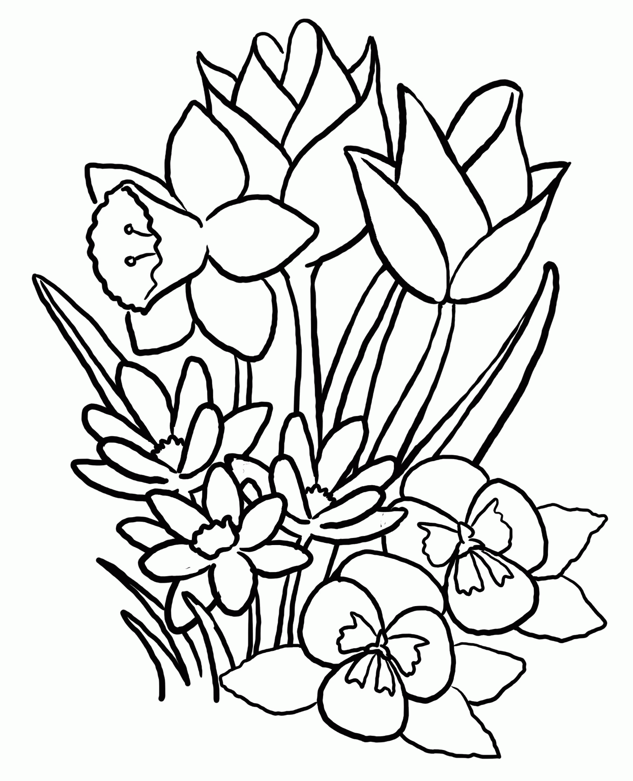 Spring Flower Coloring Pages Printable Spring Coloring Pages 20 ...