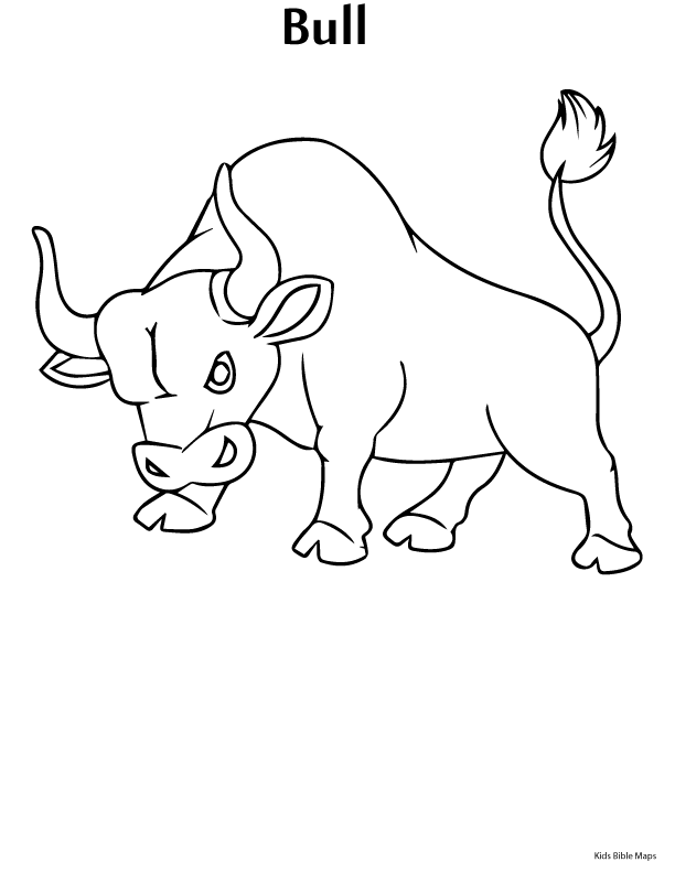 Bull Printable - Bible Coloring Pages (Kids Bible Maps)