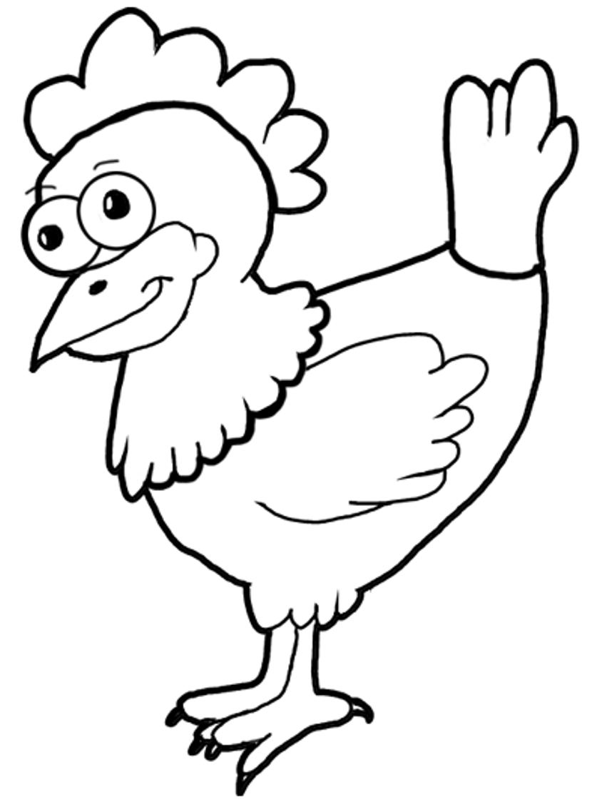 Farm Animal Coloring Pages A Hen | Animal Coloring pages of ...