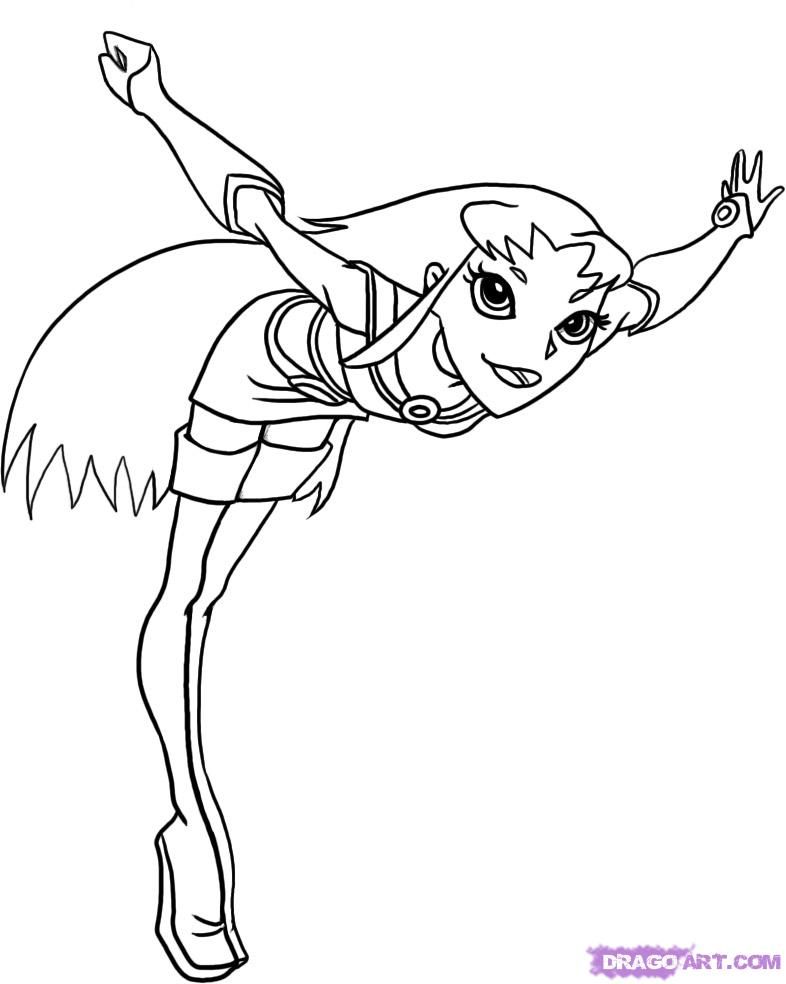 Starfire - Coloring Pages for Kids and for Adults