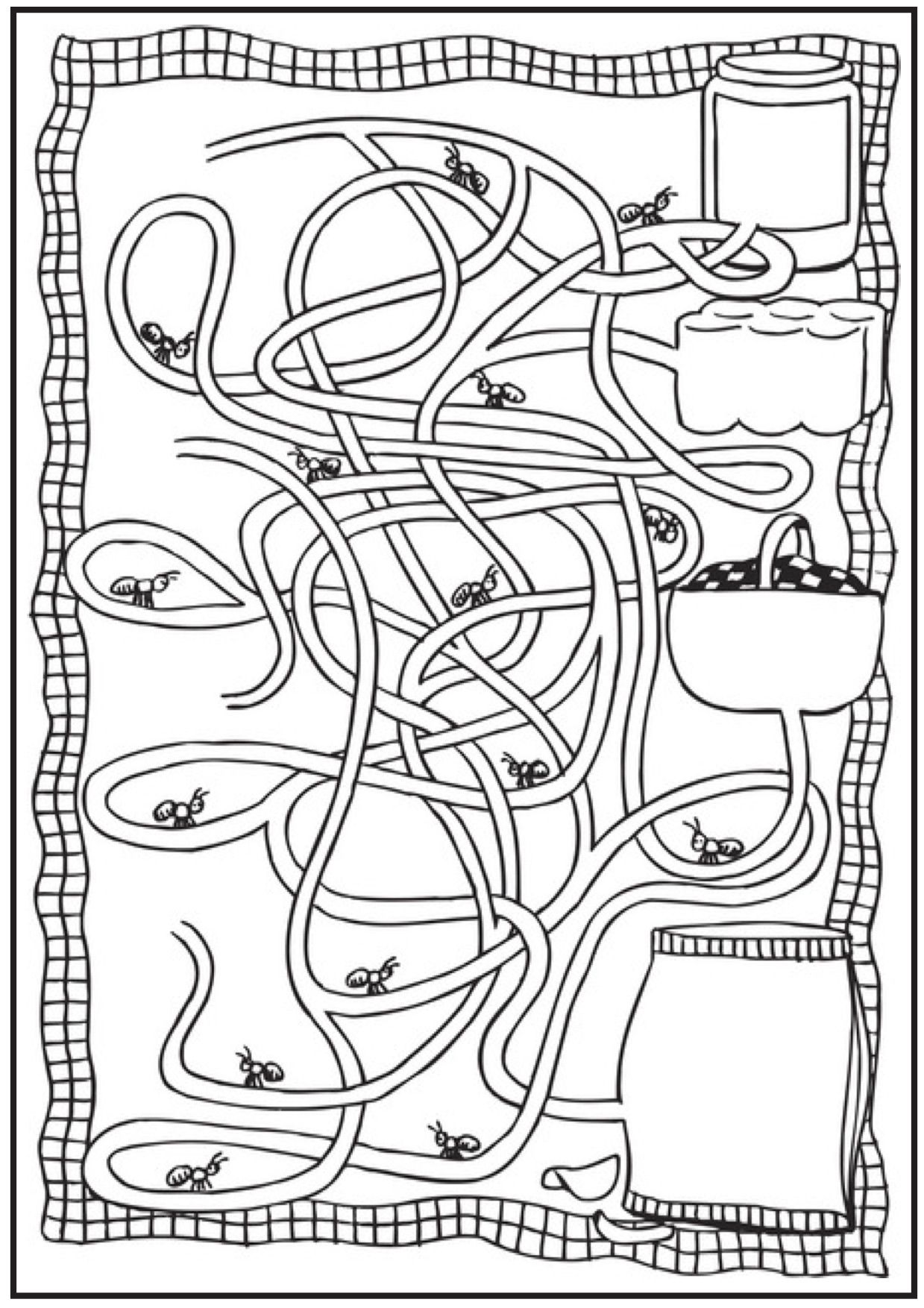 Picnic And Ants Coloring Pages - Coloring Home