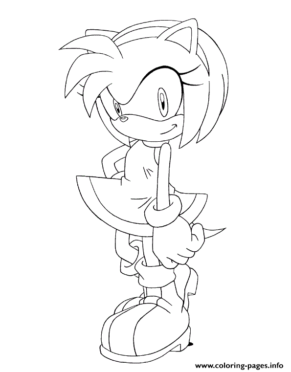 amy rose sonic coloring pages printable  coloring home