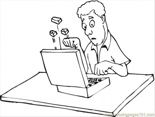 Mad Guy At The Laptop Coloring Page - Free Computer Coloring Pages ...