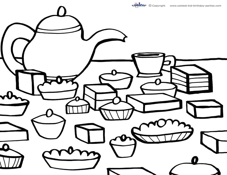Printable Tea Party Coloring Page 5 Coolest Free Printables Coloring Home
