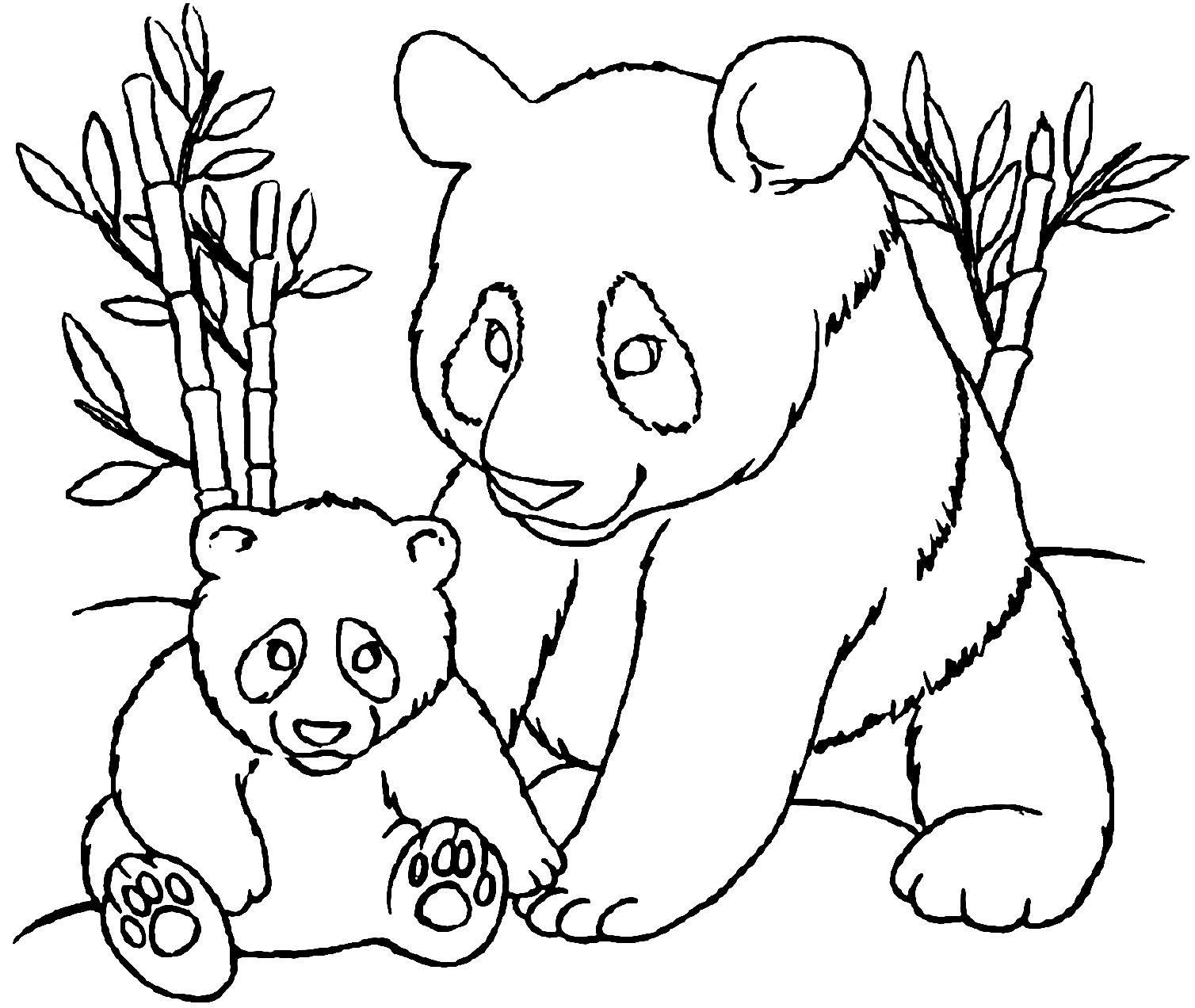 Printable panda coloring pages for kids - Pandas Kids Coloring Pages