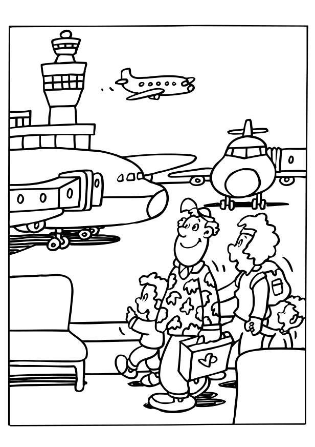 Coloring Page airport - free printable coloring pages