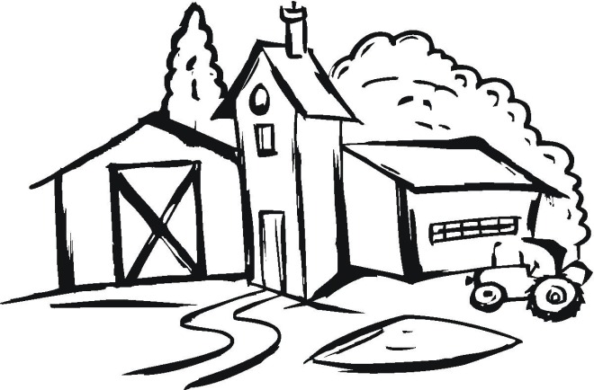 Old farm house coloring pages