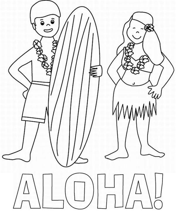 Aloha is Hawaiian Greet Coloring Page | Coloring pages, Cool coloring pages,  Coloring for kids