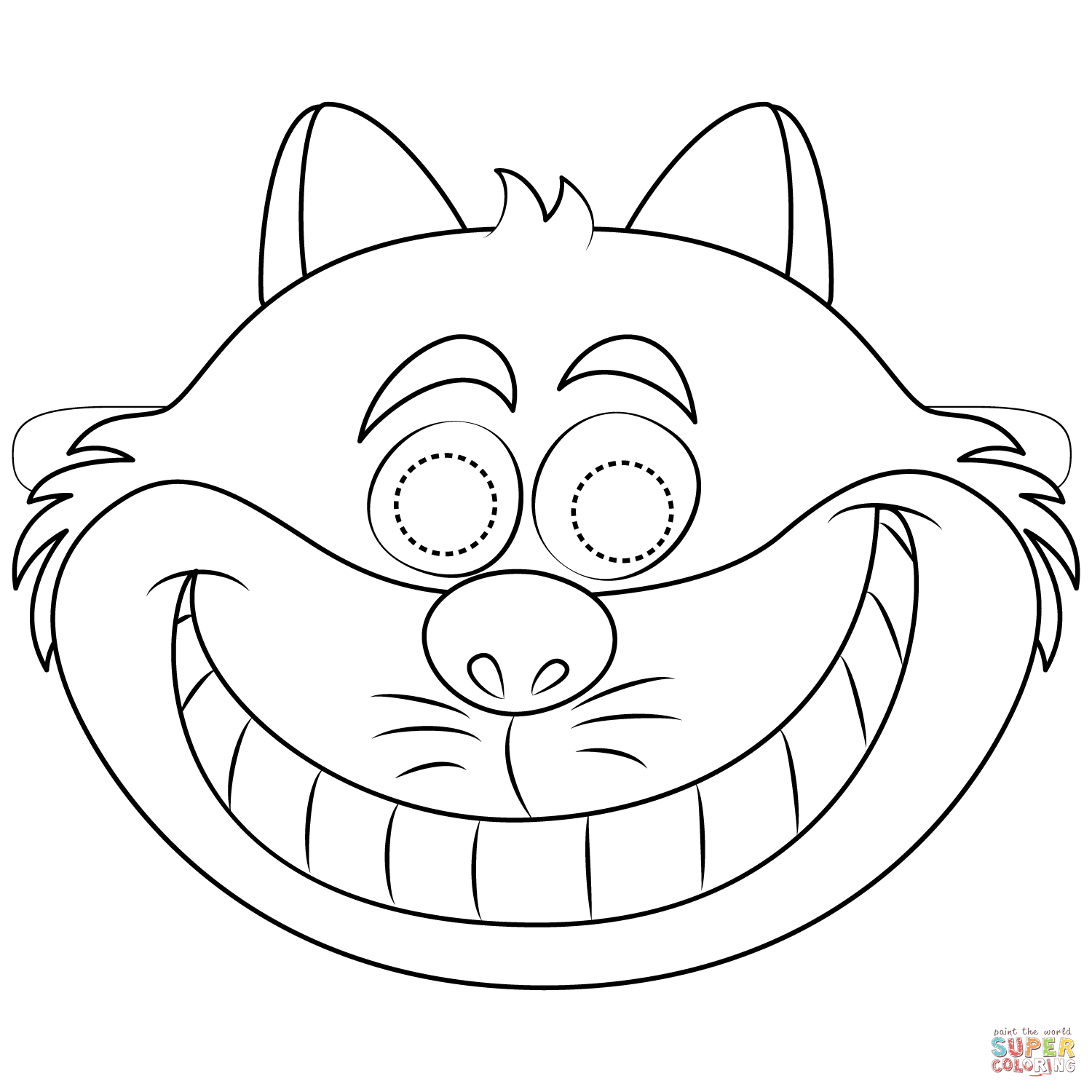 Cheshire Cat Mask coloring page | Free Printable Coloring Pages