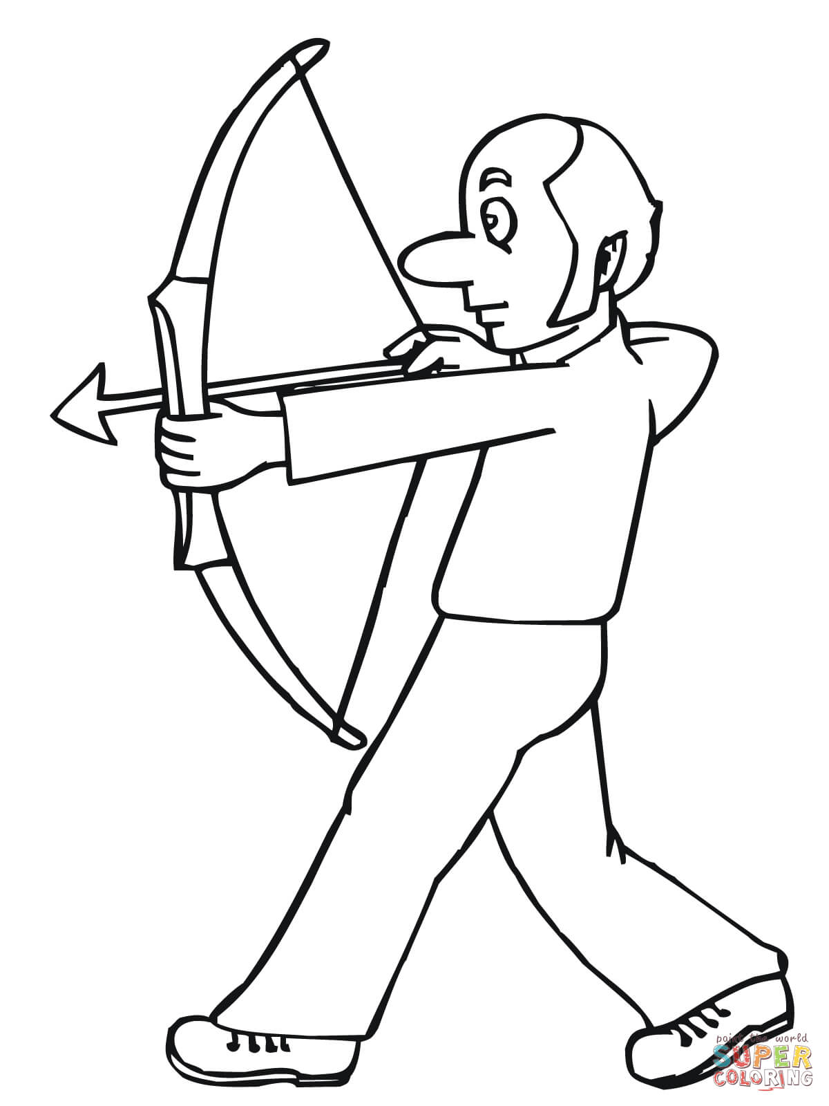 Funny Archer coloring page | Free Printable Coloring Pages