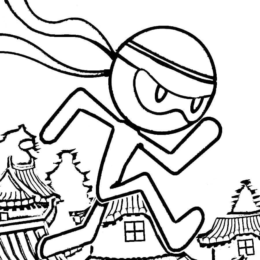 Ninja Stickman Coloring Page - Free Printable Coloring Pages for Kids