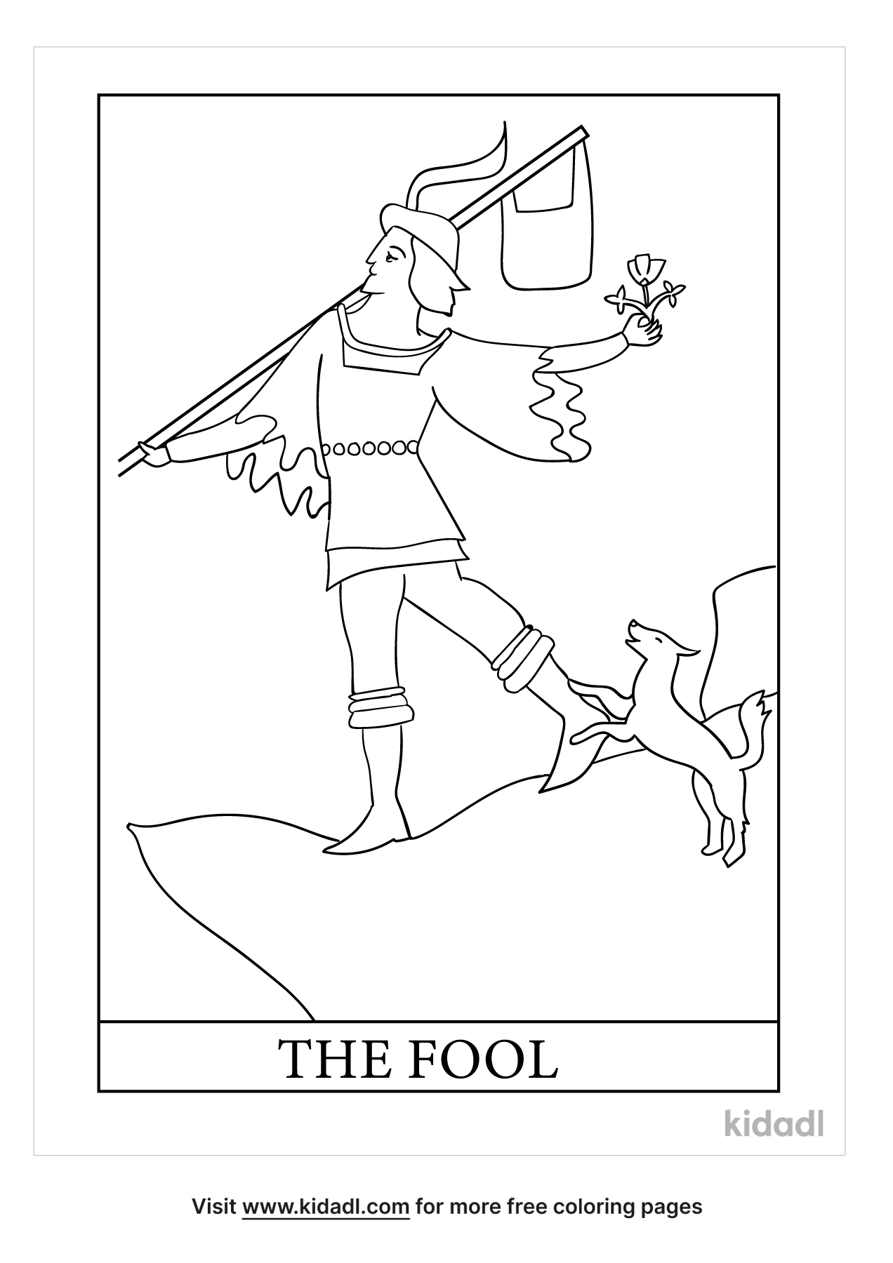 Fool Tarot Coloring Pages | Free Fairytales & Stories Coloring Pages |  Kidadl