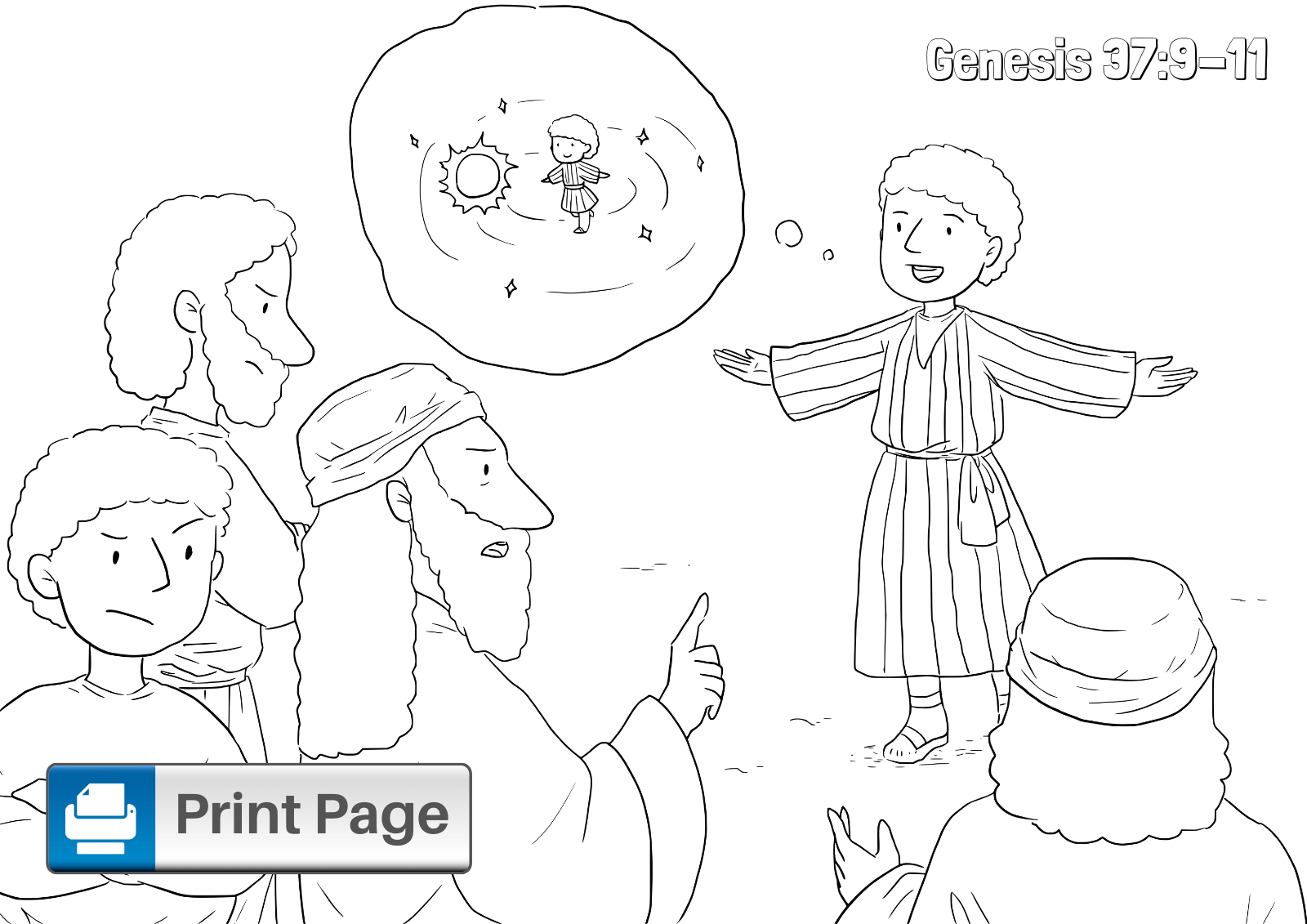 Joseph's Dreams Coloring Page - Fruits Of Spirit